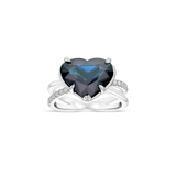 5.03 Ct Vivid Blue Sapphire Heart Ring