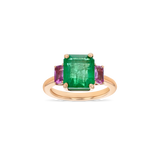 3 ct Zambian Emerald Three-Stone Ring