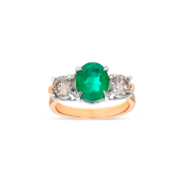1.2 Ct Green Brazilian Paraiba Engagement Ring in Rose Gold