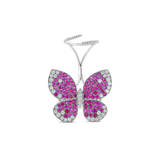 Pink Sapphire & Diamond Moving Butterfly Ring