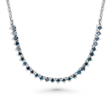 Rare Blue Diamond Tennis Necklace