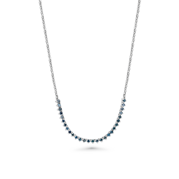Rare Blue Diamond Tennis Necklace