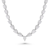 Pear-Shaped Diamond Tennis Necklace in White Gold