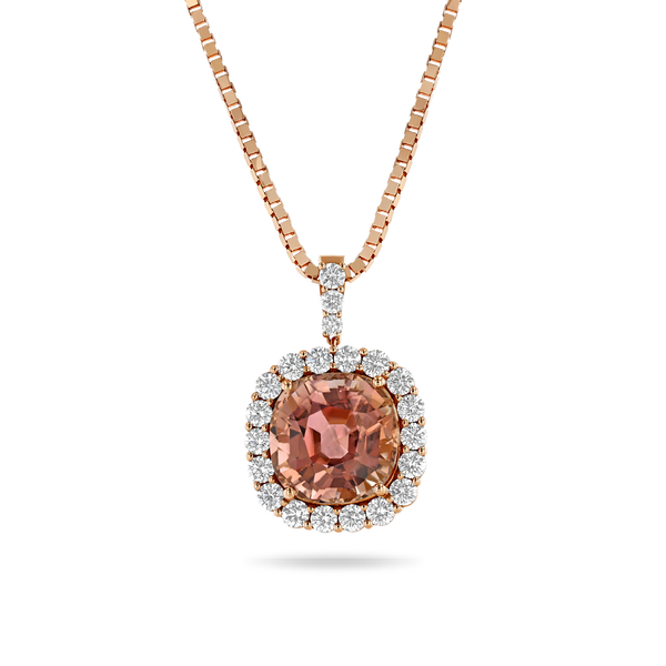 13 ct Pink Tourmaline Pendant Necklace