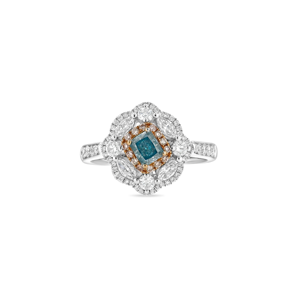 0.45 ct Gray Blue Diamond Ring