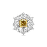 Yellow Diamond Ring & Earrings Set