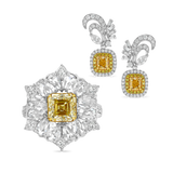 Yellow Diamond Ring & Earrings Set