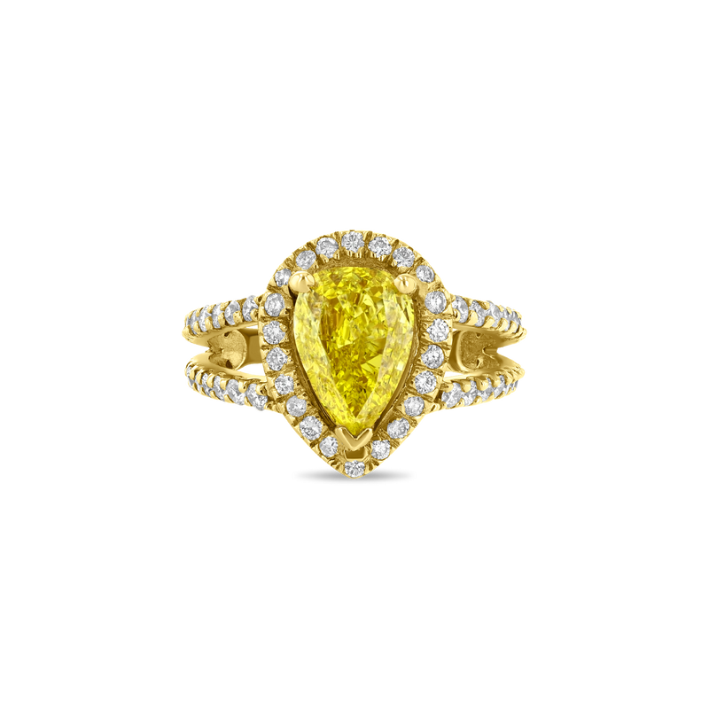 2.6 ct Yellow Diamond Ring