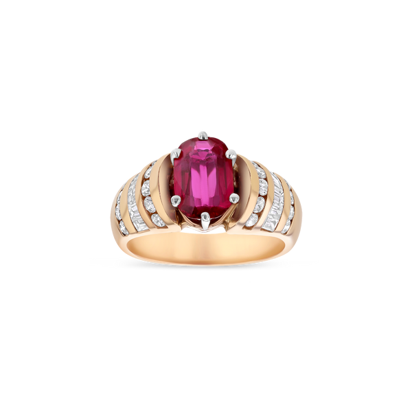 2.12 ct Pigeon Blood Ruby Ring in Rose Gold
