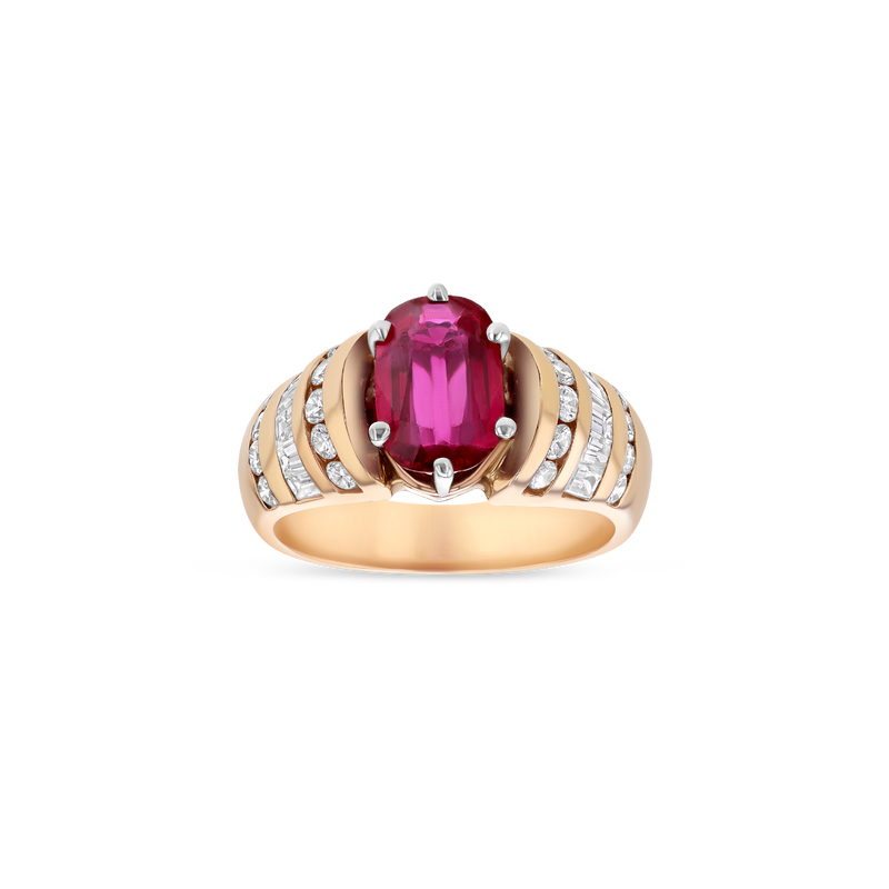 2.12 ct Pigeon Blood Ruby Ring in Rose Gold