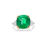 5.5 ct Emerald & Diamond Engagement Ring