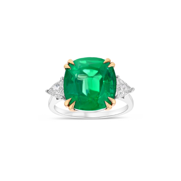 5.5 ct Emerald & Diamond Engagement Ring