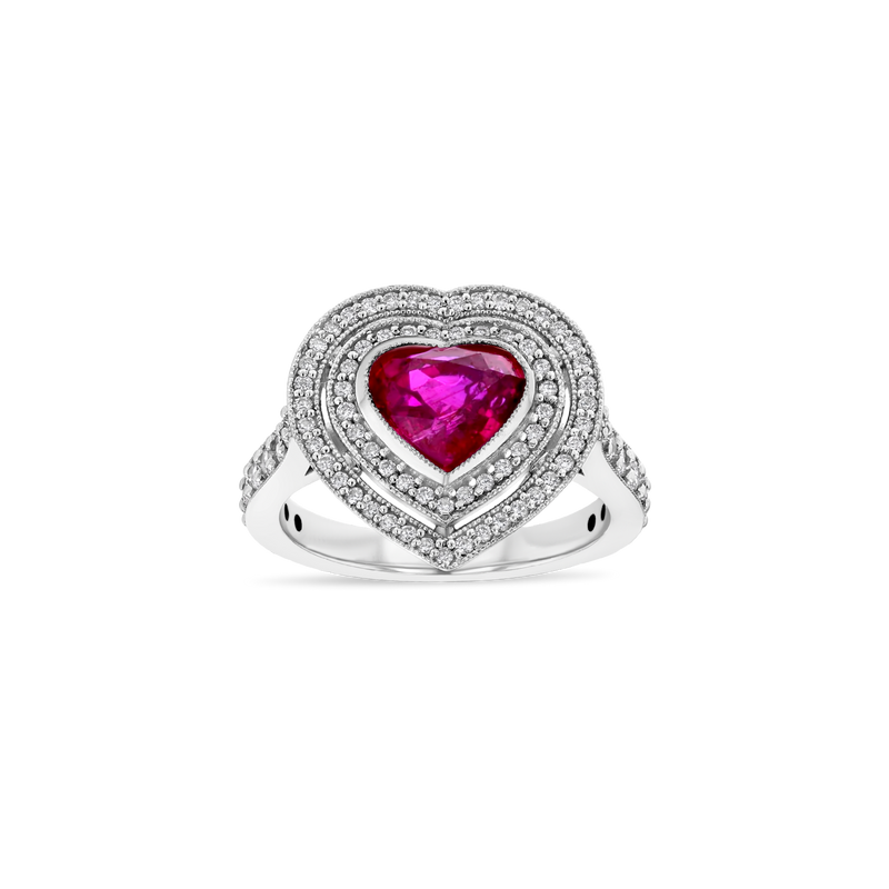 2 ct Heart-Shaped Ruby Ring