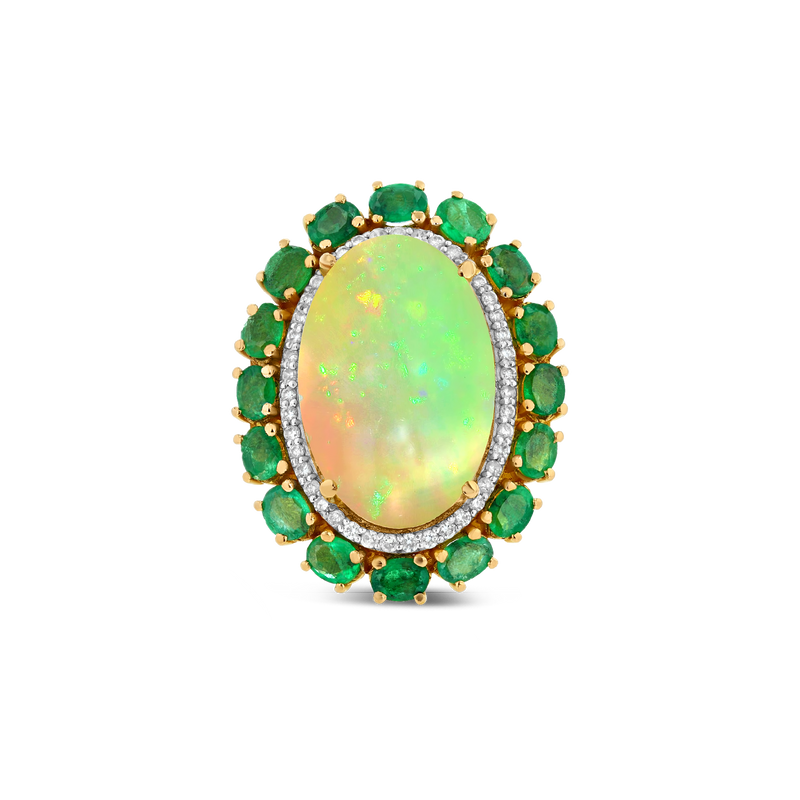 20 ct Opal & Emerald Ring