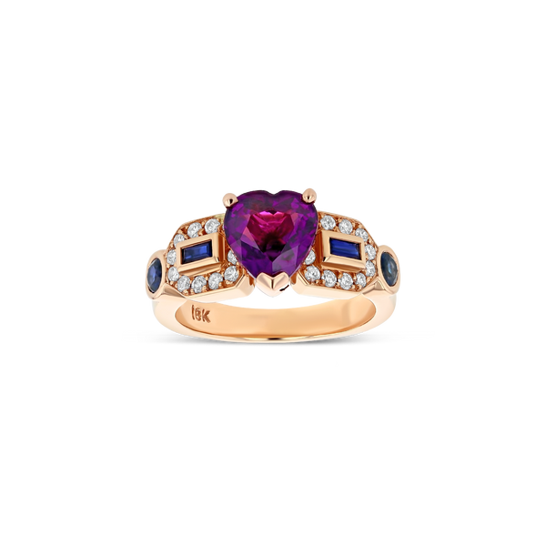 Heart-Shaped Spinel Rose Gold Ring