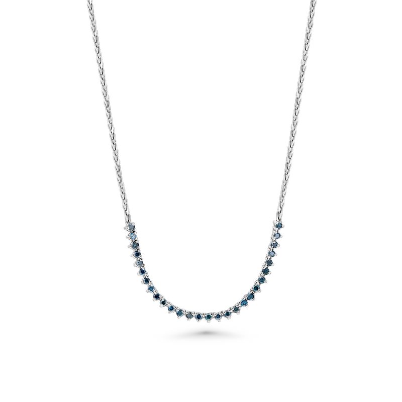 Rare Blue Diamond Tennis Necklace