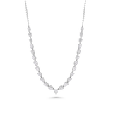 Pear-Shaped Diamond Tennis Necklace in White Gold