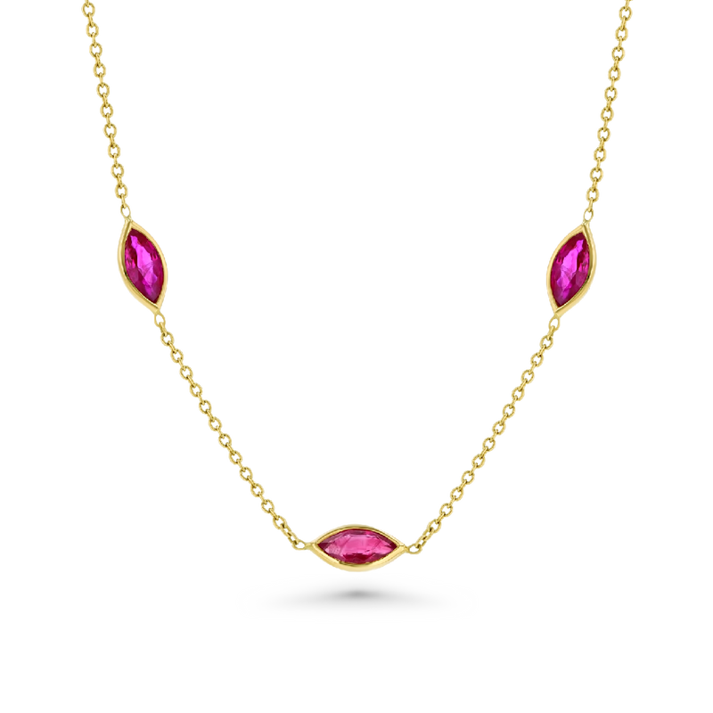 5 ct Marquise Ruby Necklace