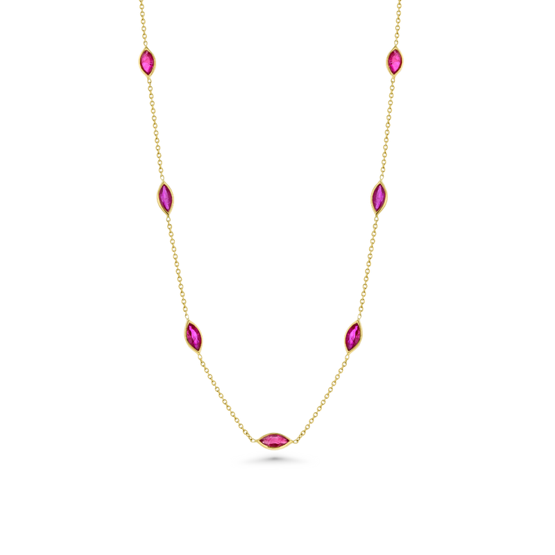 5 ct Marquise Ruby Necklace