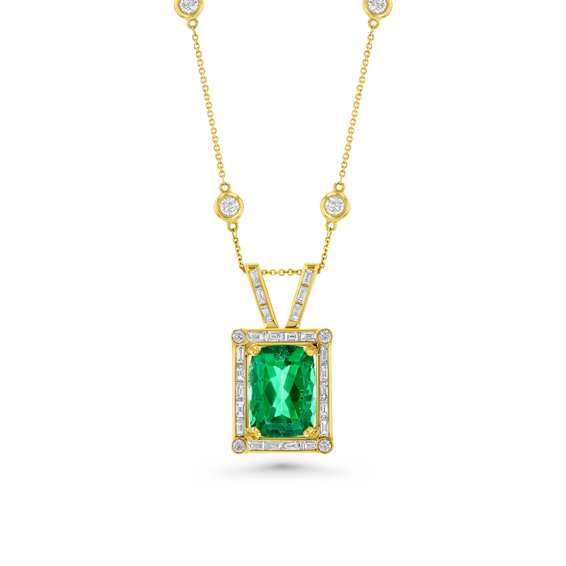 18ct White Gold 0.12ct Diamond Pink Sapphire Necklace D | British Diamond  Company