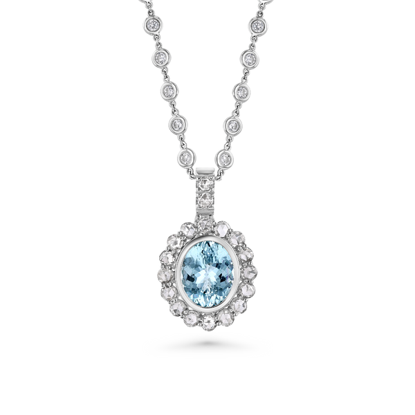 8 ct Paraiba Tourmaline & Diamond Necklace