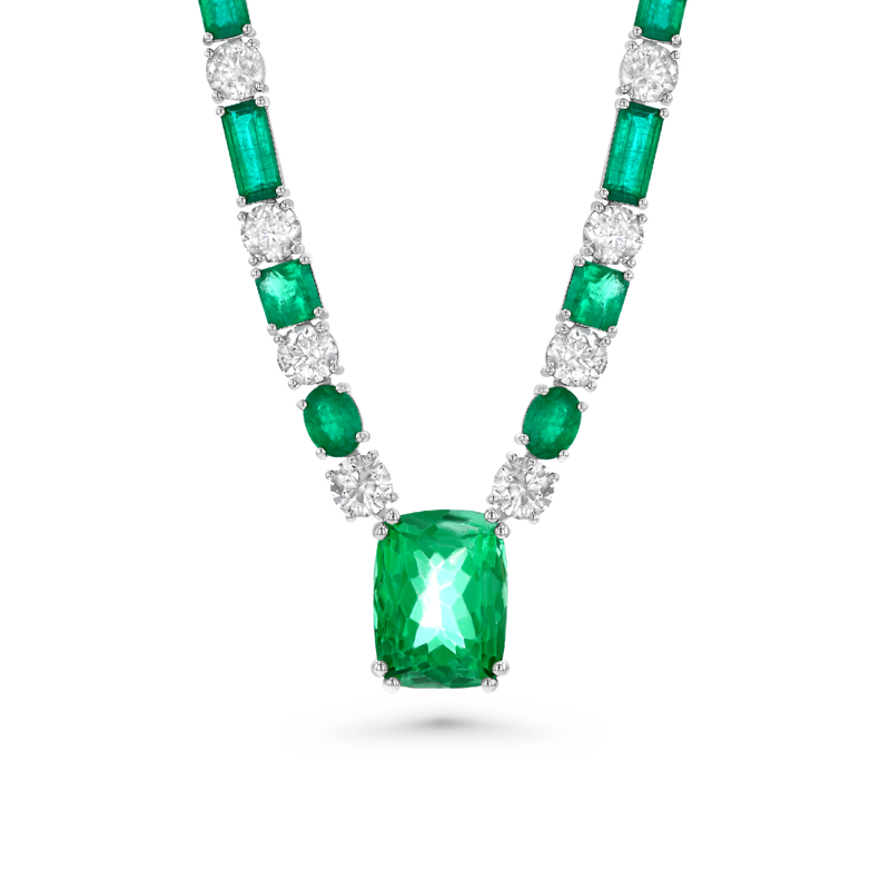 Colombian Emerald & Diamond Necklace