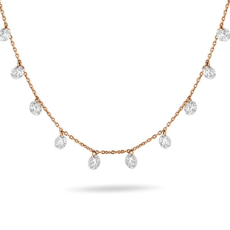 UNEVEN FLOATING DIAMOND NECKLACE – Ilana Ariel Collections