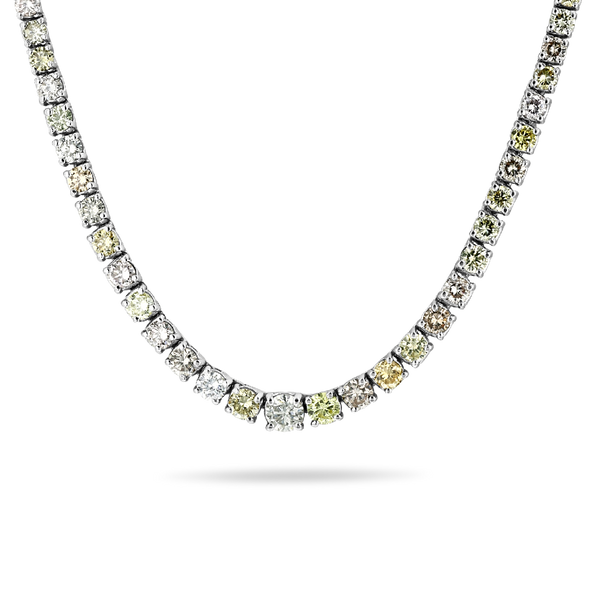 12 ct Colored Diamond Tennis Necklace