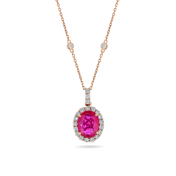 5 ct Pink Sapphire Pendant Necklace