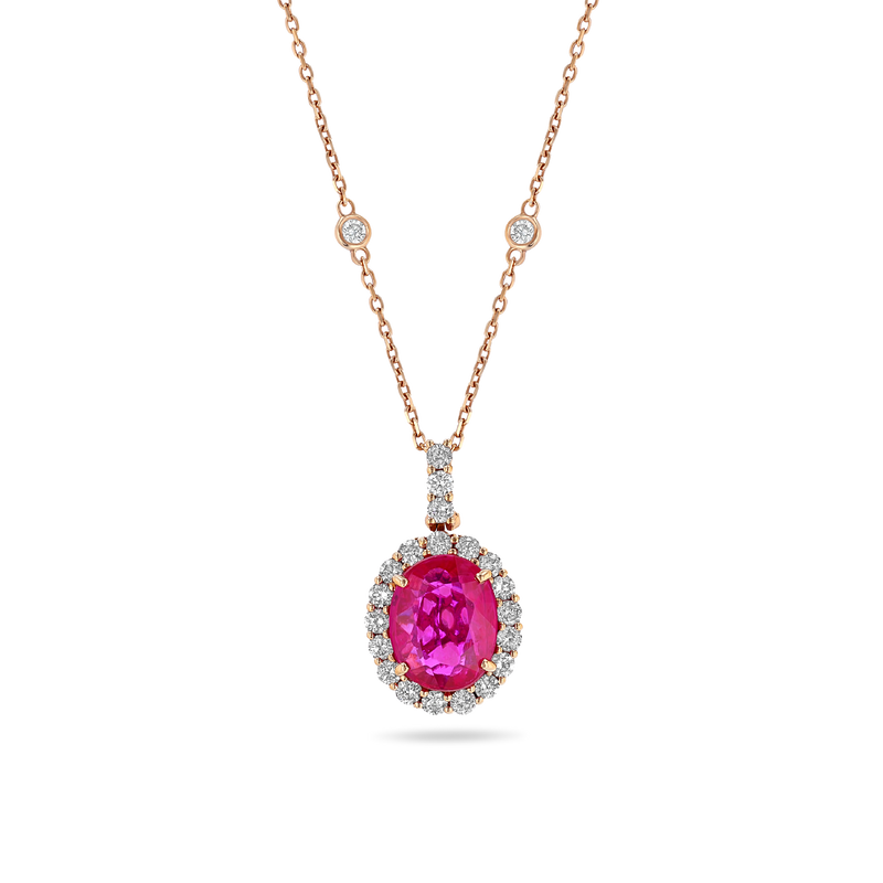 5 ct Pink Sapphire Pendant Necklace
