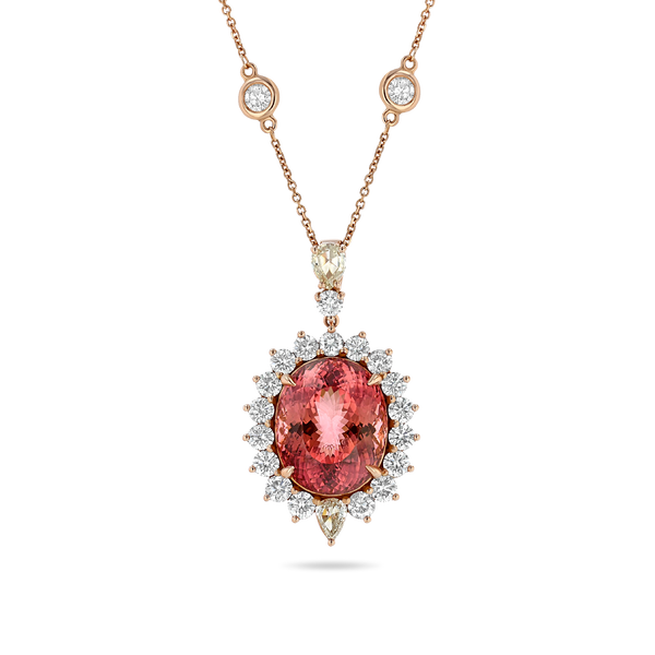 12 ct Pink Tourmaline Pendant Necklace