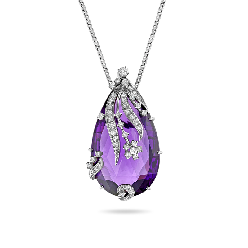 50 ct Pink Amethyst Pendant Necklace
