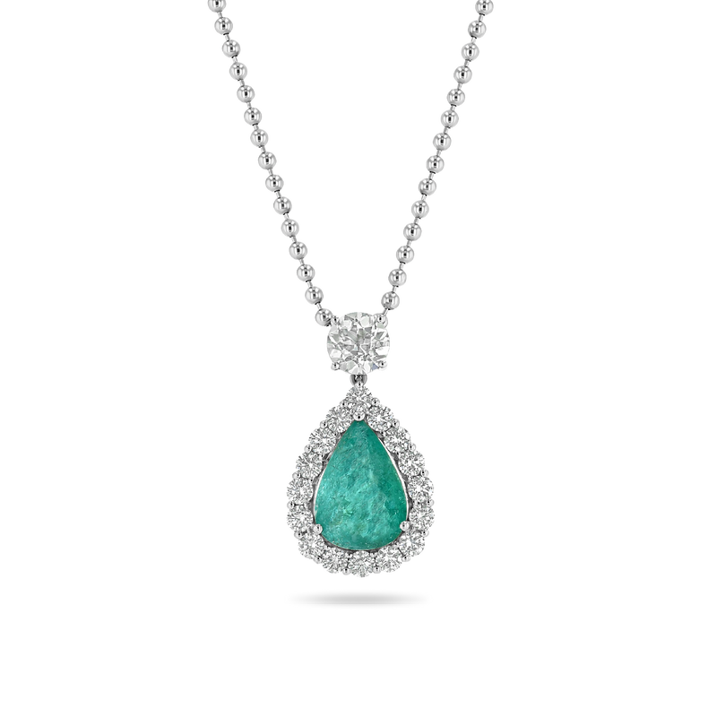 5 ct Paraiba Tourmaline & Diamond Pendant Necklace