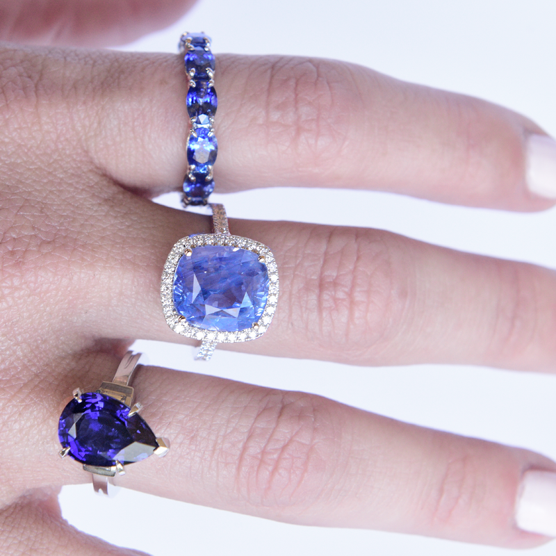12 ct Unheated Blue Sapphire Ring