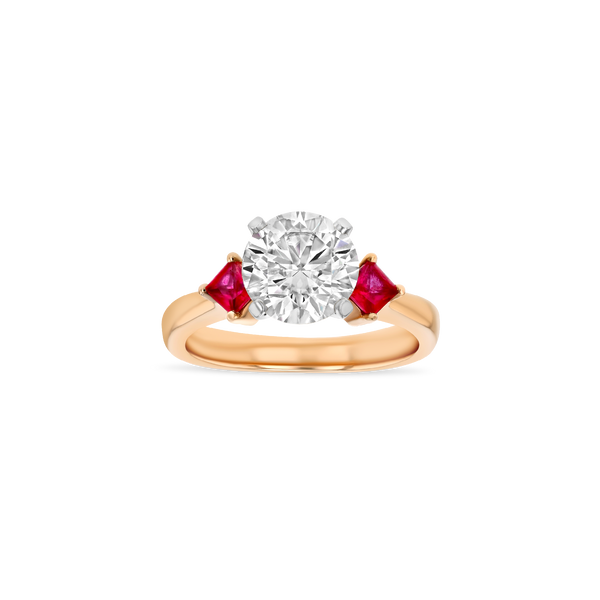 1 ct Diamond Three-Stone Engagement Ring in Rose Gold