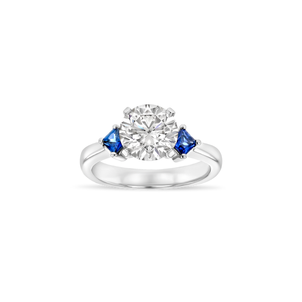 1 ct Diamond Three-Stone Engagement Ring in White Gold