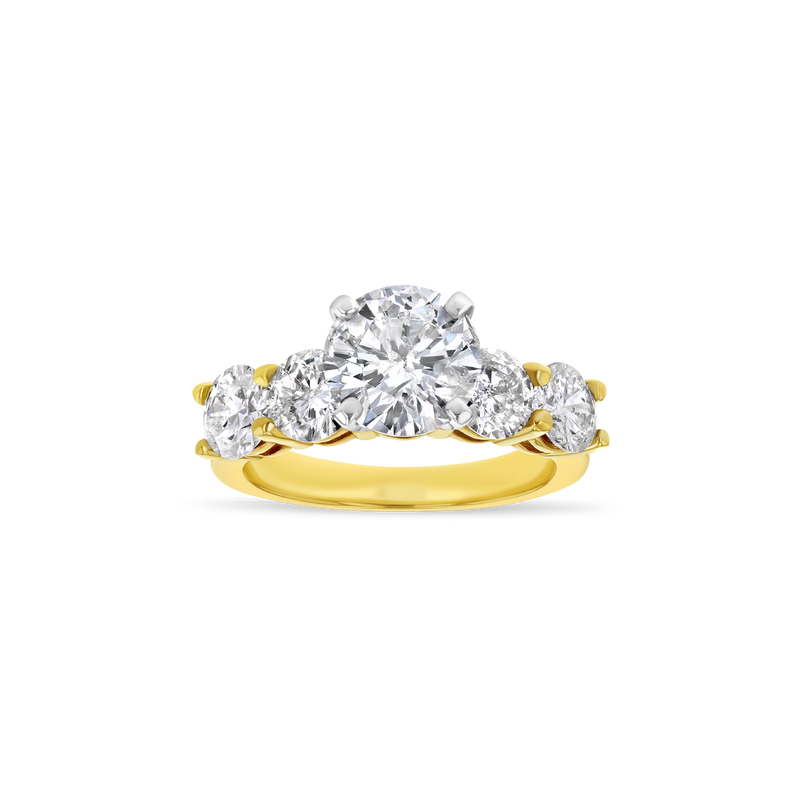 Five-Stone Diamond Engagement Ring in Yellow Gold