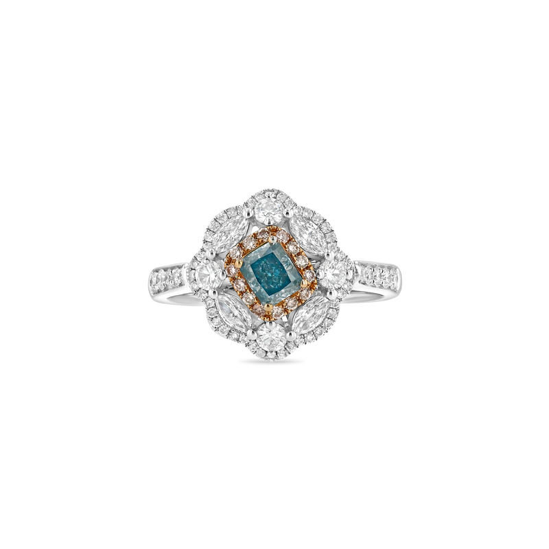 0.45 ct Gray Blue Diamond Ring