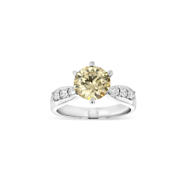 1 ct Yellow & White Diamond Ring