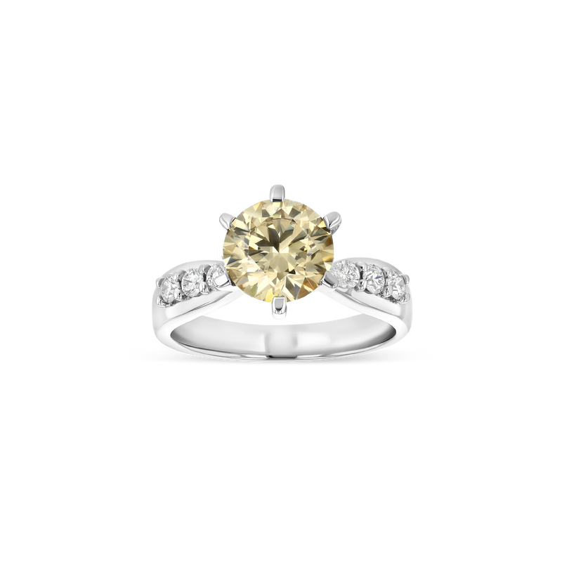 1 ct Yellow & White Diamond Ring
