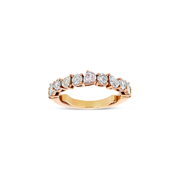 1.10 ct Colored Diamond Rose Gold Band