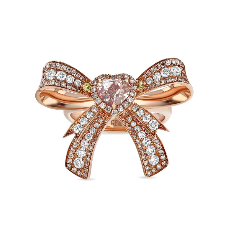 Fancy Pink Diamond Bow Ring Wabby's Jewels Gems