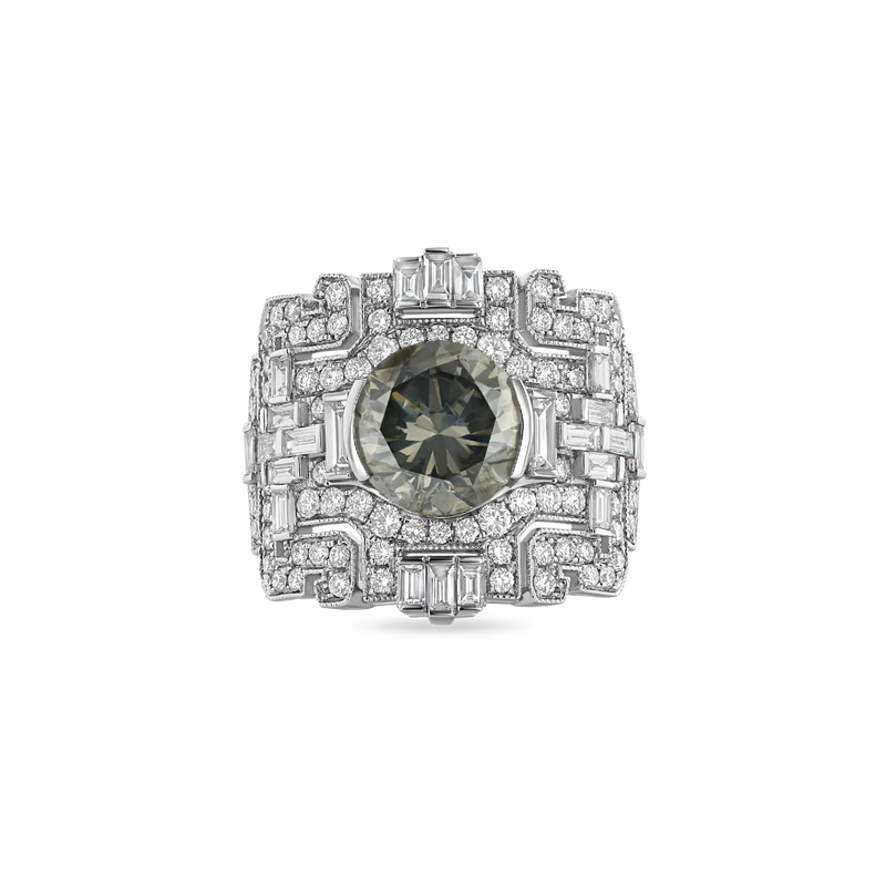 3.01 ct Fancy Gray Diamond Ring